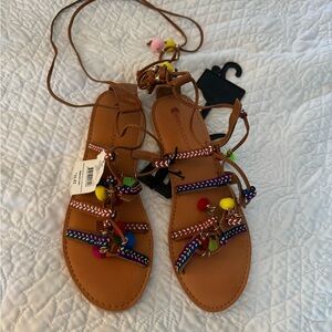 NWT Strappy Sandals with Cute Colorful Charms